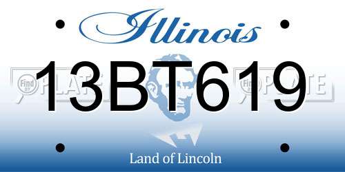 13BT619 Illinois License Plate