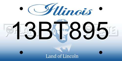 13BT895 Illinois License Plate