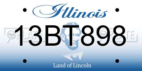 13BT898 Illinois License Plate