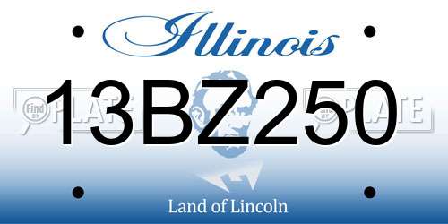 13BZ250 Illinois License Plate