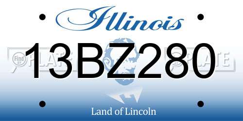 13BZ280 Illinois License Plate