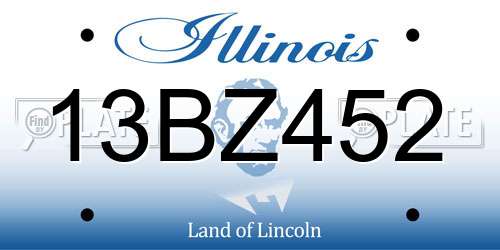 13BZ452 Illinois License Plate