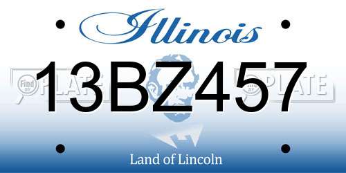 13BZ457 Illinois License Plate
