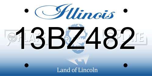 13BZ482 Illinois License Plate
