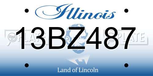 13BZ487 Illinois License Plate