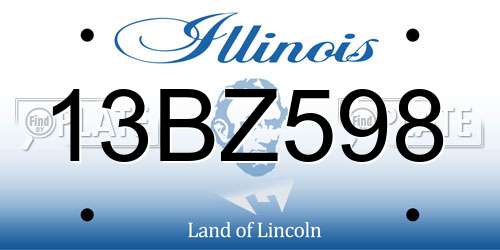 13BZ598 Illinois License Plate