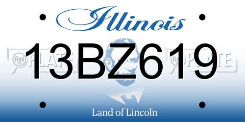 13BZ619 Illinois License Plate