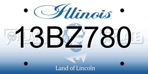 13BZ780 Illinois License Plate