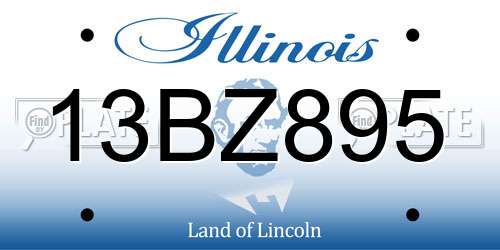 13BZ895 Illinois License Plate