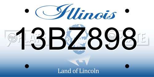 13BZ898 Illinois License Plate