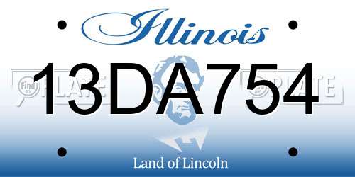 13DA754 Illinois License Plate