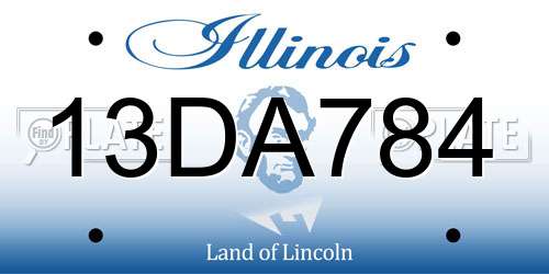 13DA784 Illinois License Plate