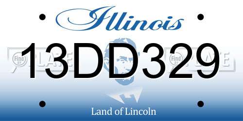 13DD329 Illinois License Plate