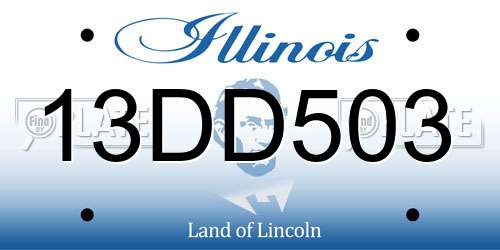 13DD503 Illinois License Plate