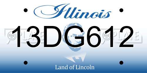 13DG612 Illinois License Plate