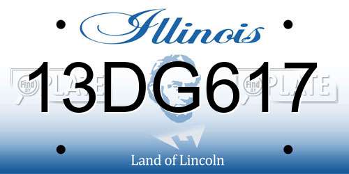 13DG617 Illinois License Plate