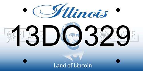 13DO329 Illinois License Plate