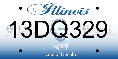 13DQ329 Illinois License Plate