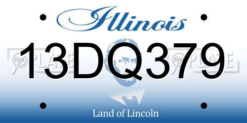 13DQ379 Illinois License Plate