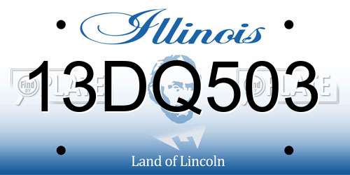 13DQ503 Illinois License Plate
