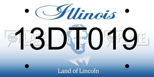 13DT019 Illinois License Plate