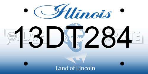 13DT284 Illinois License Plate