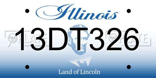 13DT326 Illinois License Plate
