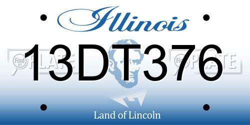 13DT376 Illinois License Plate