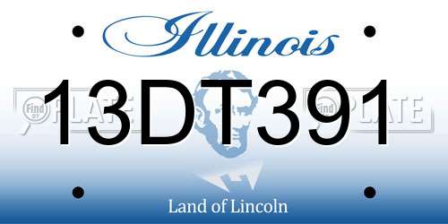 13DT391 Illinois License Plate