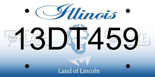 13DT459 Illinois License Plate