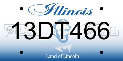 13DT466 Illinois License Plate
