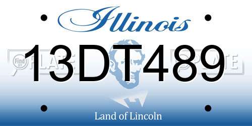13DT489 Illinois License Plate