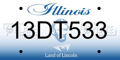 13DT533 Illinois License Plate