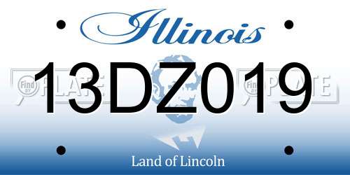 13DZ019 Illinois License Plate
