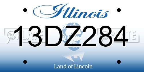 13DZ284 Illinois License Plate