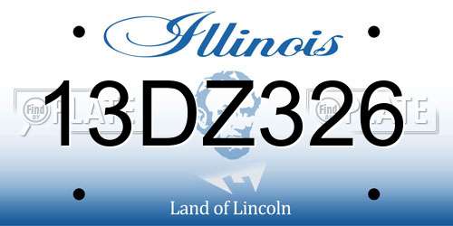 13DZ326 Illinois License Plate