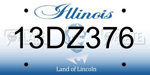 13DZ376 Illinois License Plate
