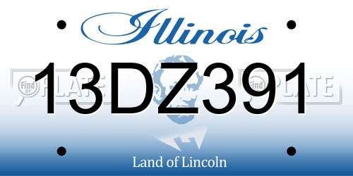 13DZ391 Illinois License Plate