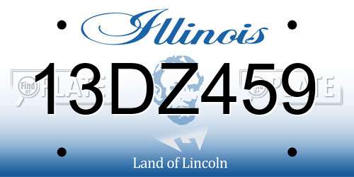 13DZ459 Illinois License Plate