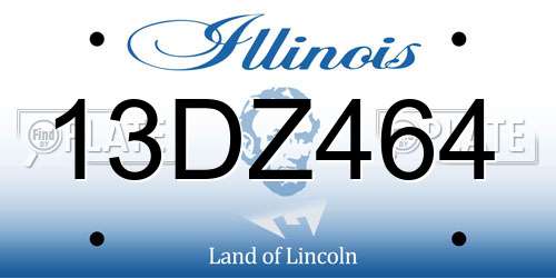 13DZ464 Illinois License Plate