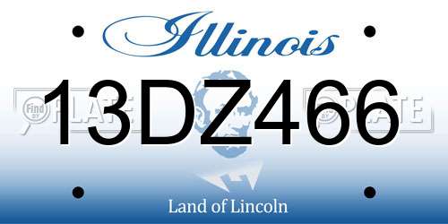 13DZ466 Illinois License Plate