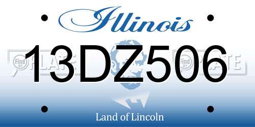13DZ506 Illinois License Plate