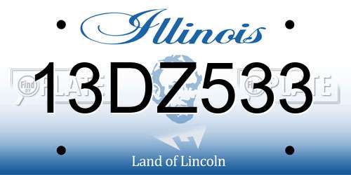 13DZ533 Illinois License Plate