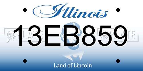 13EB859 Illinois License Plate