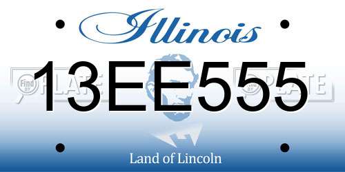 13EE555 Illinois License Plate