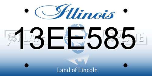 13EE585 Illinois License Plate