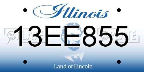 13EE855 Illinois License Plate