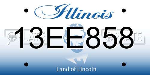 13EE858 Illinois License Plate