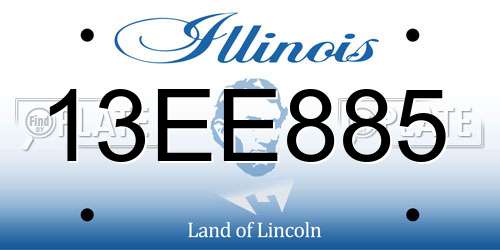 13EE885 Illinois License Plate