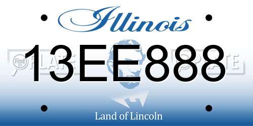 13EE888 Illinois License Plate
